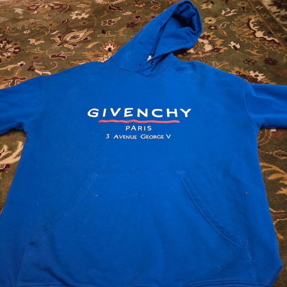 Givenchy address hoddie blue small oversized excellent